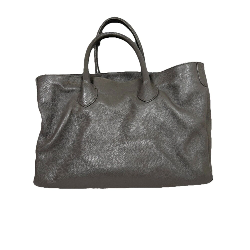 Mark & Graham Leather Elisabetta Bag gray pebbled soft Large Carryall